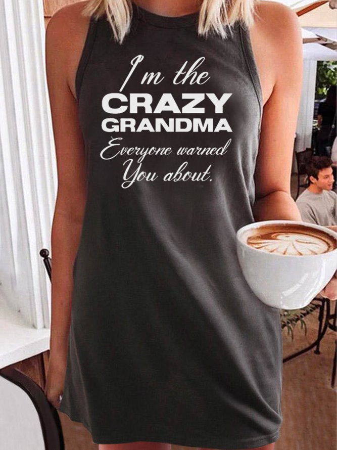 Round Neck Letter Casual Midi Dresses