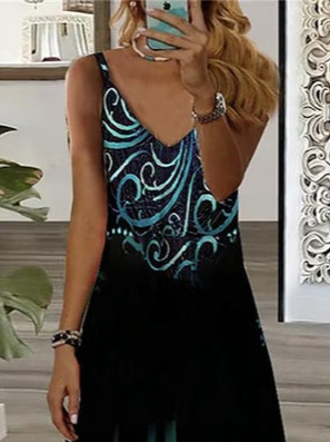 Summer Ombre Spaghetti Casual Slip Dress