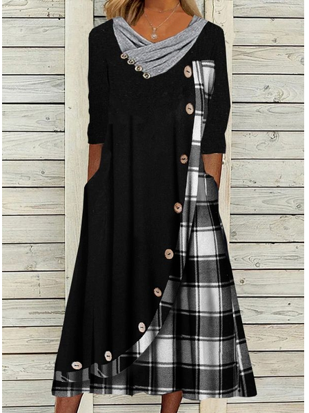 Geometric Casual Midi Dress