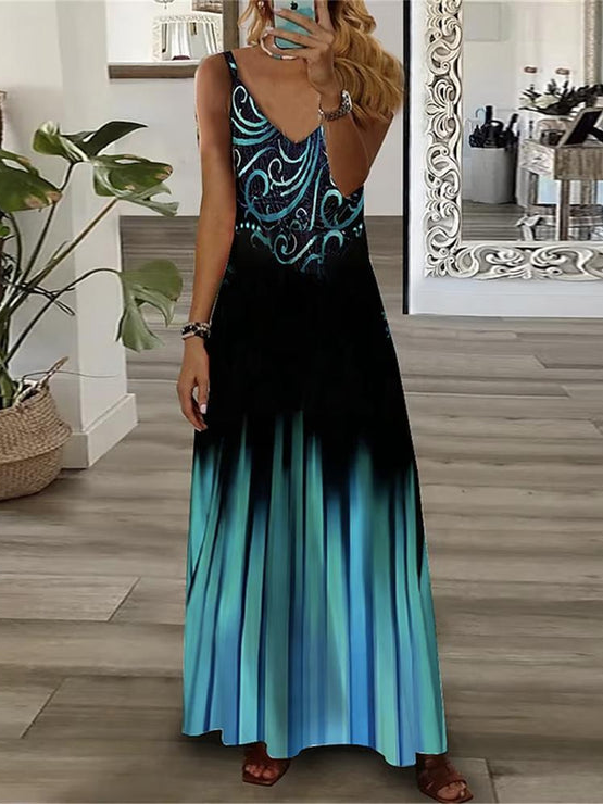 Summer Ombre Spaghetti Casual Slip Dress